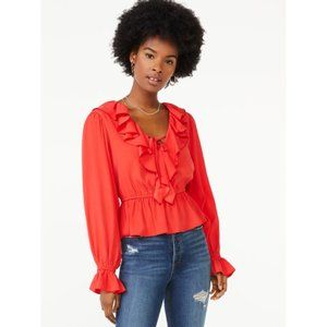 Long Sleeve Ruffle Blouse